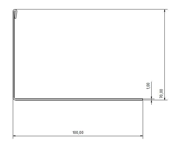 Terasový profil "L" k terčom (2000×70)