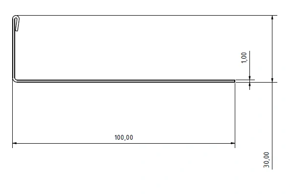 Ukončovacia lišta "L" k terčom (2000×30)