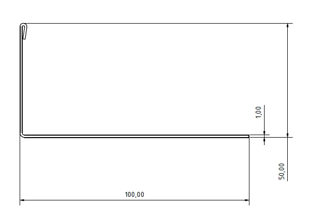 Ukončovacia lišta "L" k terčom (2000×50)