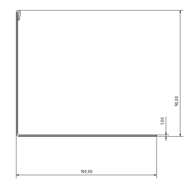 Ukončovacia lišta "L" k terčom (2000×90)