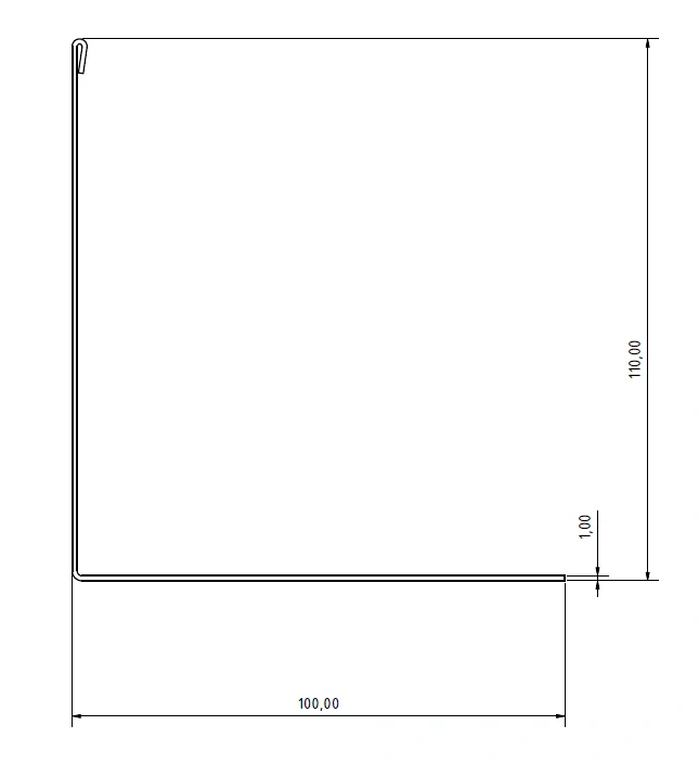 Ukončovacia lišta "L" k terčom (2000×110)