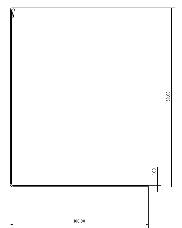 Ukončovacia lišta "L" k terčom (2000×130)