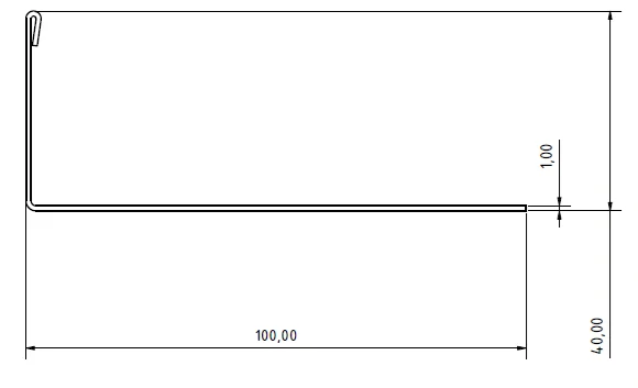 Ukončovacia lišta "L" k terčom (2000×40)