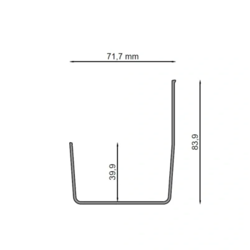 Balkónový odkvapový žľab PROFI "PR60" hranatý