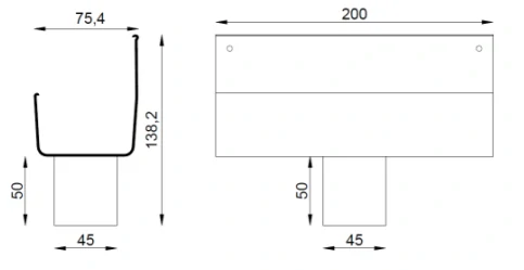 Žľabový kotlík hranatý PROFI "PR60"