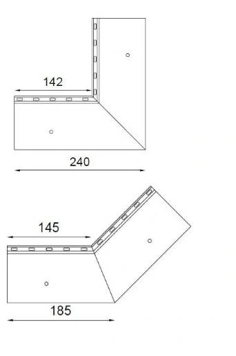 Terasová lišta PROFI "PR35 PLUS“ | vnútorný roh