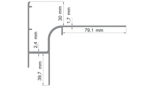 Terasová lišta PROFI "PR30 PLUS" | vonkajší roh