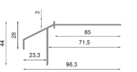 Balkónová lišta 100 PLUS s možnosťou osadenia odkvapového žľabu PR 65 | 2 m