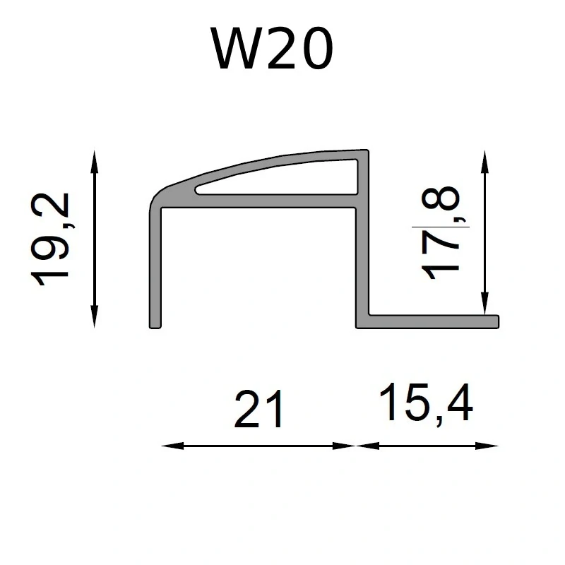 Terasový profil PROFI PRW20 | zámok | 200 cm