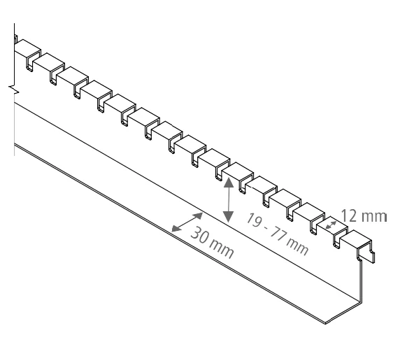 Stenová distančná lišta "disto" | Ukončovací profil k nopovej fólii | 2 m