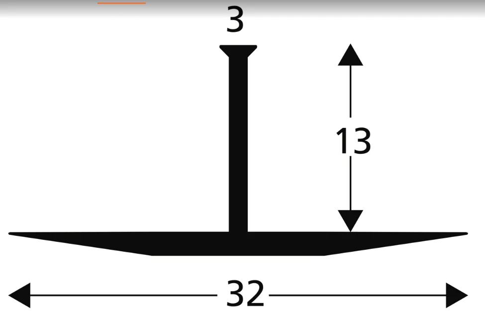 Škárovací profil "T" pod dlažbu | Špárfix | krížový profil | špára 3 mm