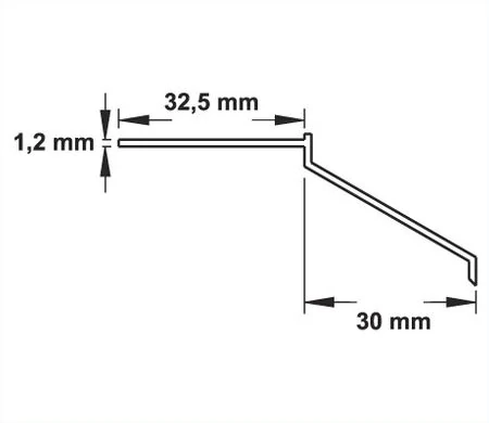 Profil balkónový AOP 32 - priamy | dľžka 2,0 m