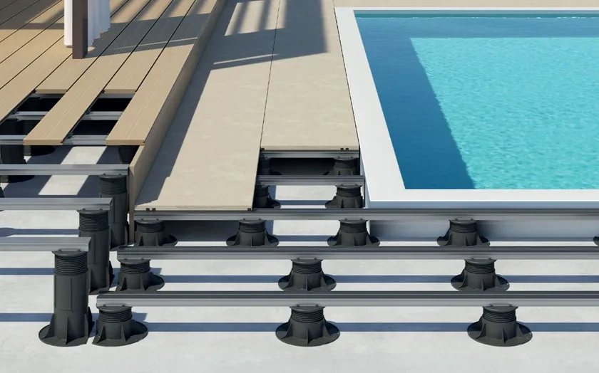 NOSNÝ HLINIKOVÝ PROFIL DUAL SYSTEM pokládka dlažby | pokládka drevenej terasy | výška 15 |  dĺžka 2000 mm